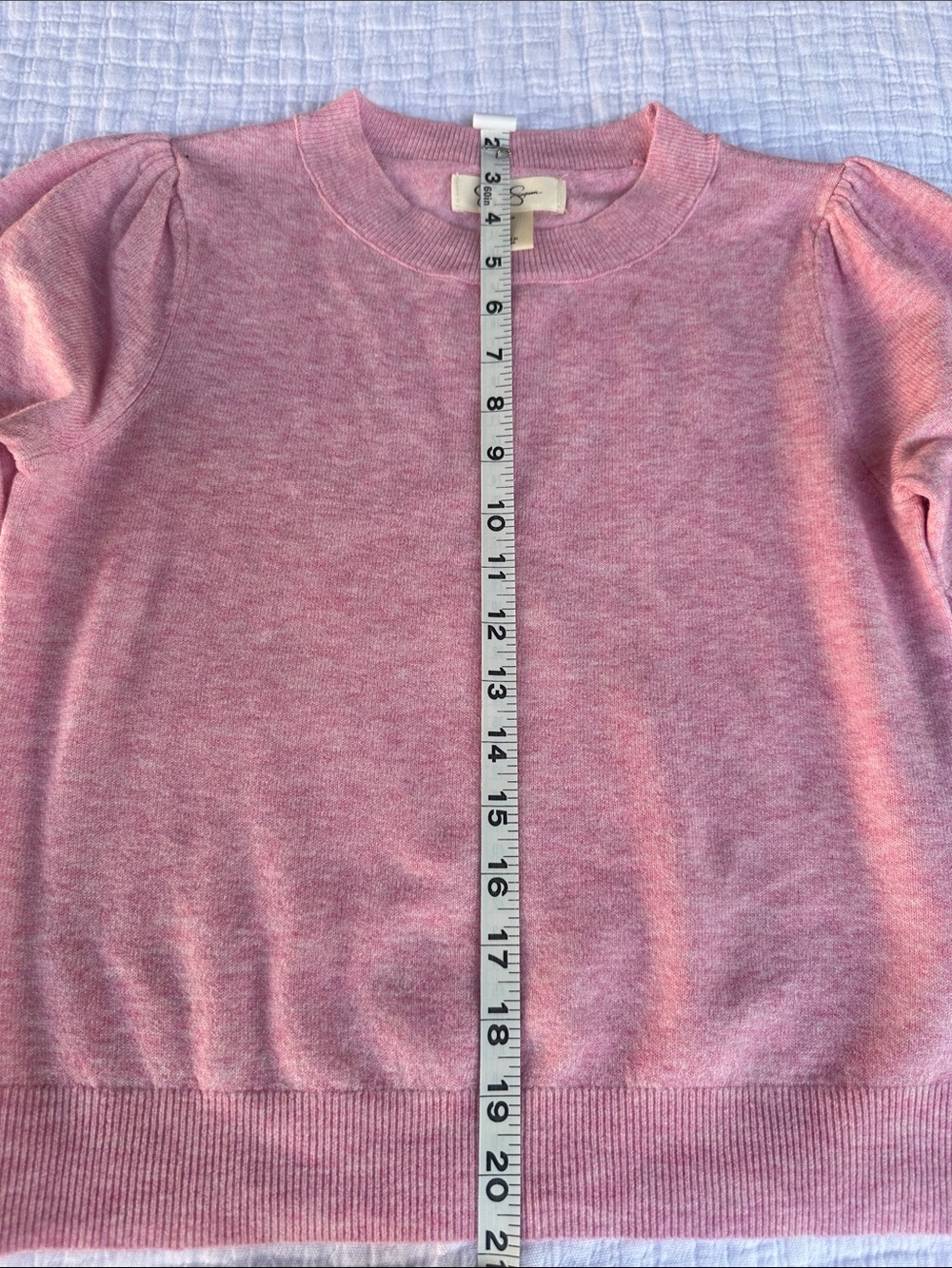Jessica Simpson Heather Pink Puff-Sleeve Sweater